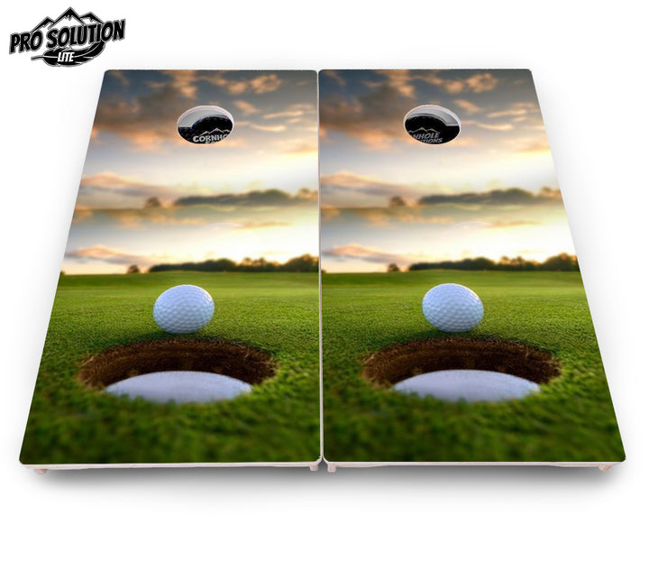 Golf Course Sunset Cornhole Boards - Pro Solution Lite Series