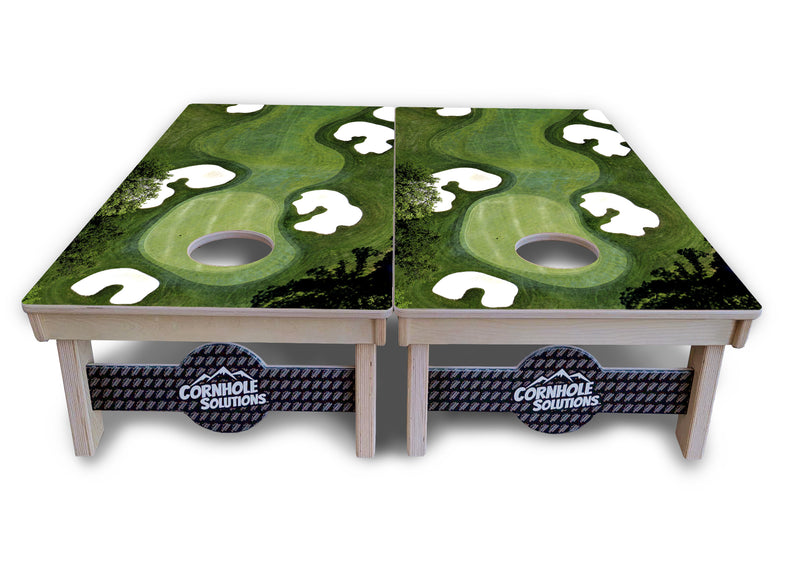 Tournament Boards - Golf Course Design - Professional Tournament 2'x4' Regulation Cornhole Set - 3/4″ Baltic Birch + UV Direct Print + UV Clear Coat