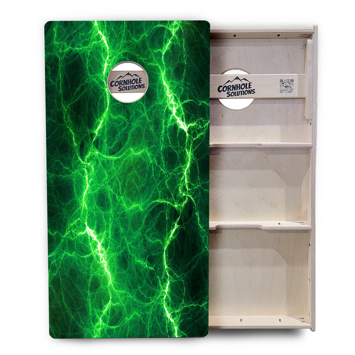 Blue & Green Lightning Cornhole Boards - Professional Tournament Series