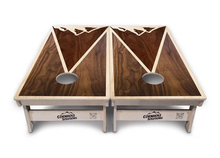 Stained Mountain Scene Cornhole Boards - Professional Tournament Series