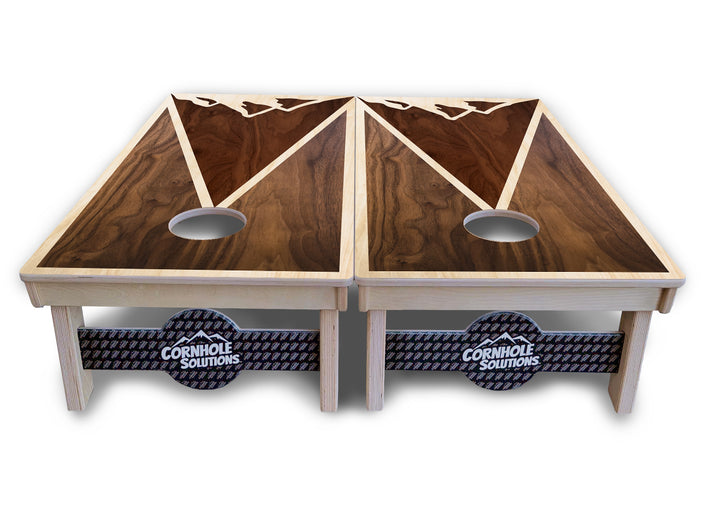 Stained Mountain Scene Cornhole Boards - Professional Tournament Series