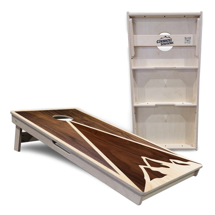 Stained Mountain Scene Cornhole Boards - Professional Tournament Series