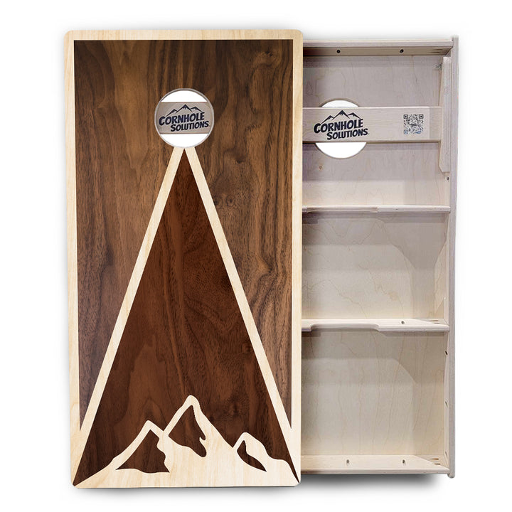 Stained Mountain Scene Cornhole Boards - Professional Tournament Series