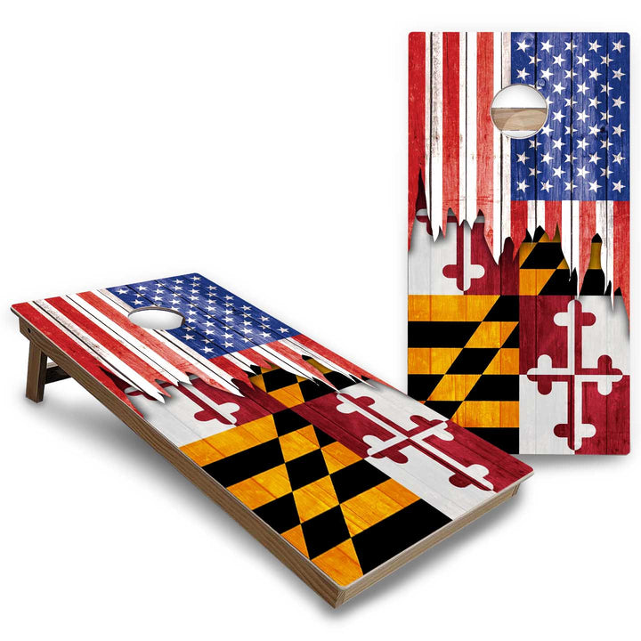 State Flags Hawaii to Maryland Cornhole Boards - Backyard Series