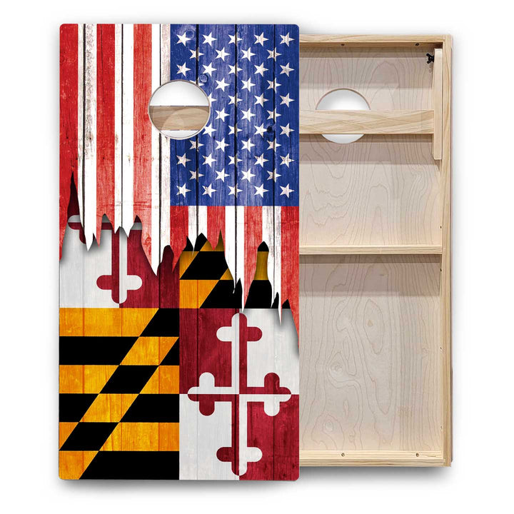 State Flags Hawaii to Maryland Cornhole Boards - Backyard Series