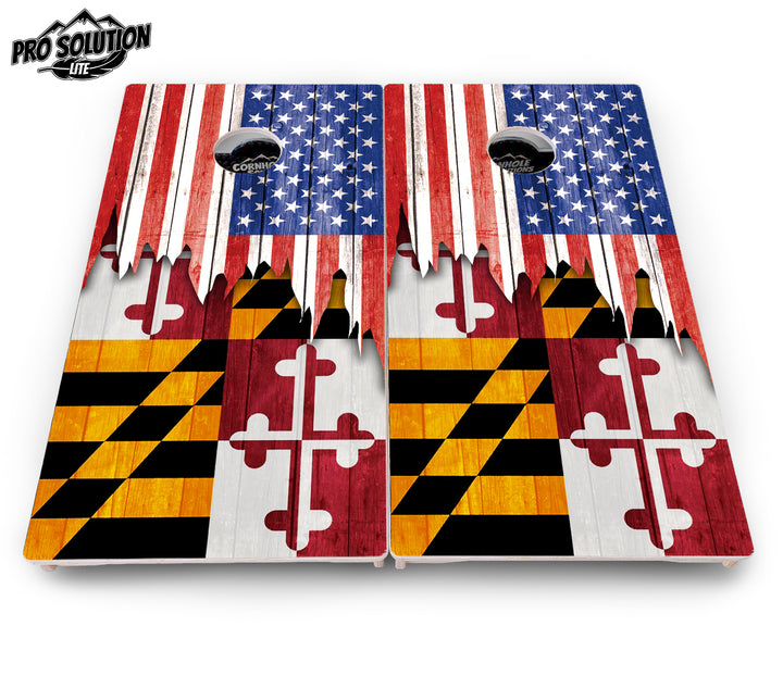 State Flag Designs Hawaii to Maryland Cornhole Boards - Pro Solution Lite Series
