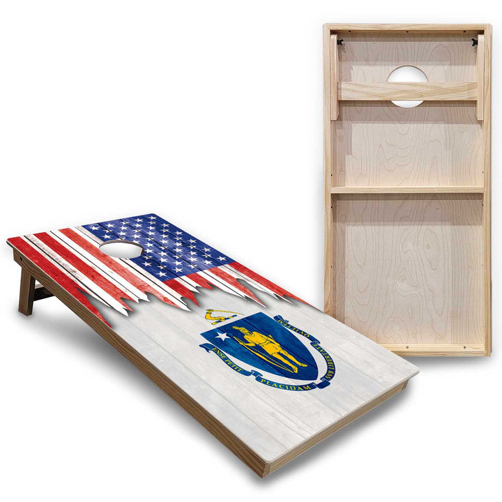 State Flags Massachusetts to New Jersey Cornhole Boards - Backyard Series