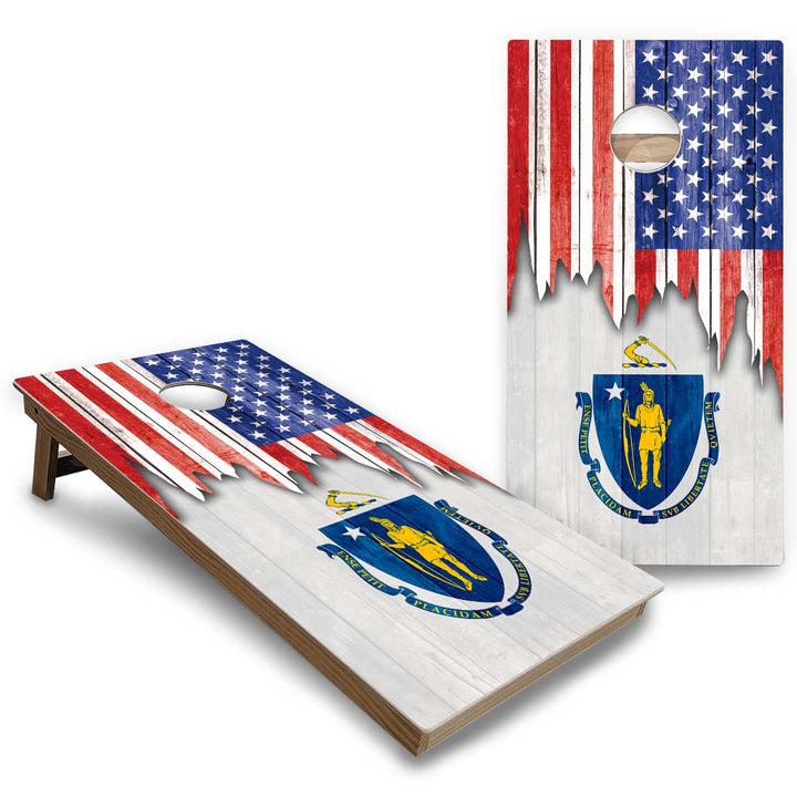 State Flags Massachusetts to New Jersey Cornhole Boards - Backyard Series