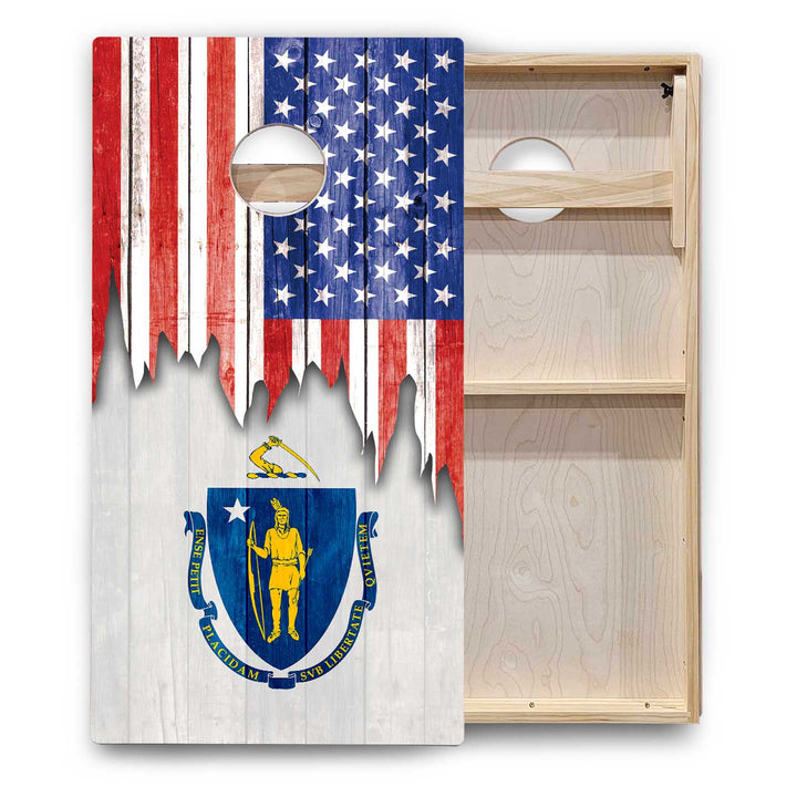 State Flags Massachusetts to New Jersey Cornhole Boards - Backyard Series