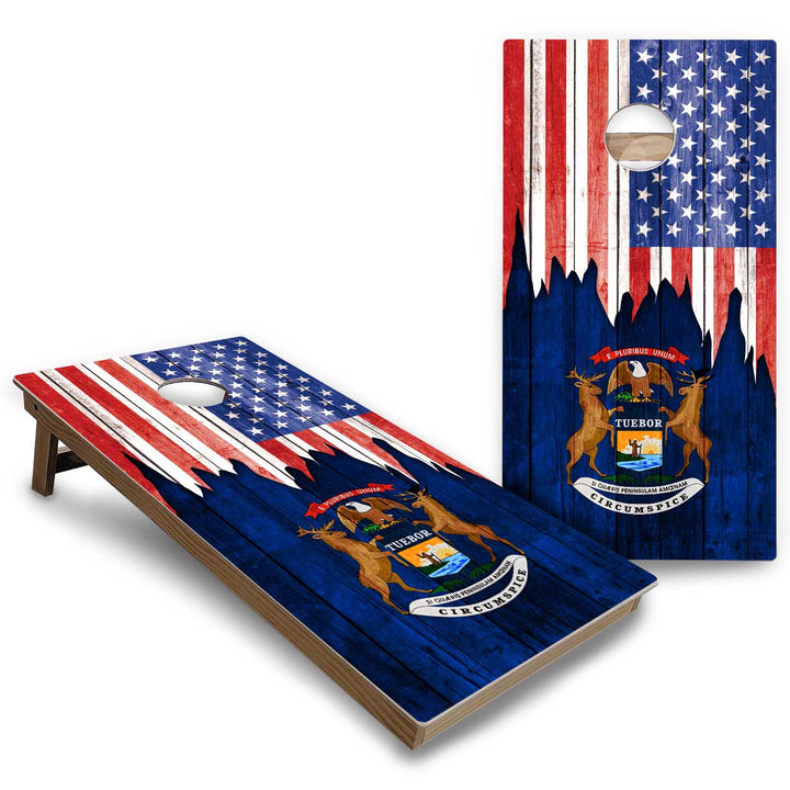 State Flags Massachusetts to New Jersey Cornhole Boards - Backyard Series