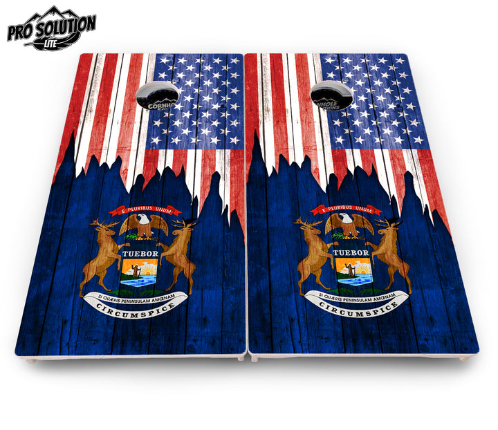 State Flag Designs Massachusetts to New Jersey Cornhole Boards - Pro Solution Lite Series