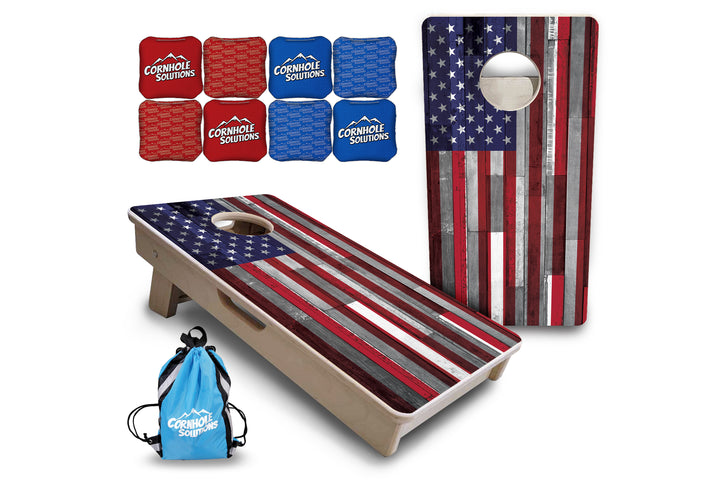 USA / Canada / Union Jack Plank Flag - Mini or Vacation Size Cornhole Boards