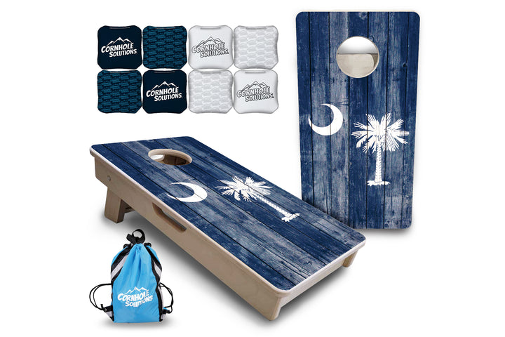 South Carolina Distressed Flag - Mini or Vacation Size Cornhole Boards