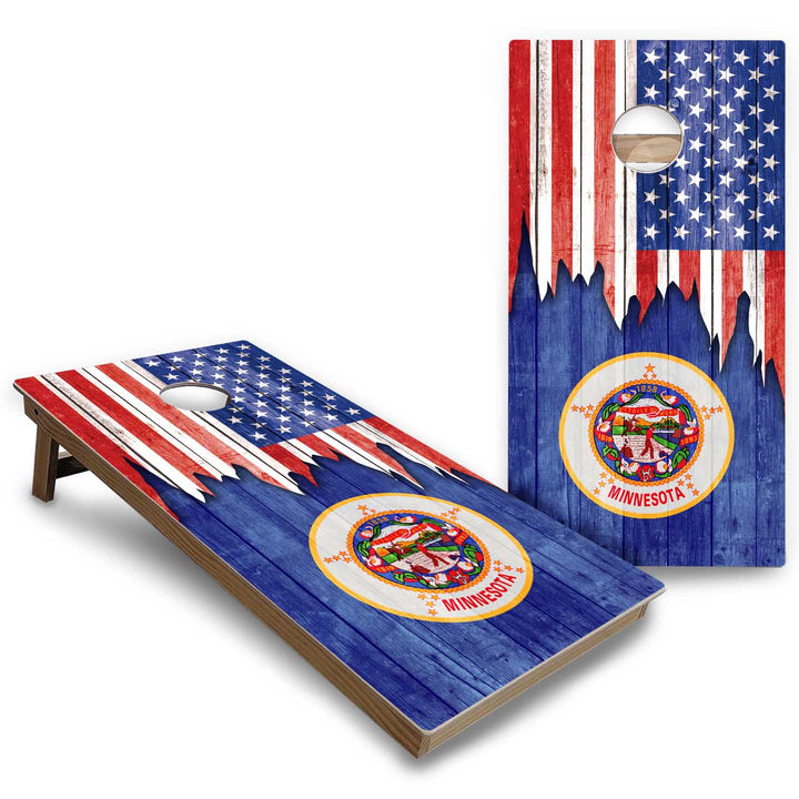 State Flags Massachusetts to New Jersey Cornhole Boards - Backyard Series
