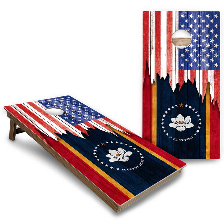 State Flags Massachusetts to New Jersey Cornhole Boards - Backyard Series