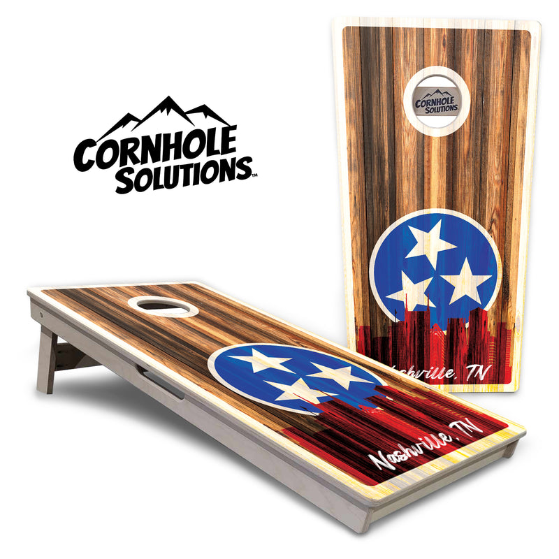 Tournament Boards - Nashville Design Options - Professional Tournament 2'x4' Regulation Cornhole Set - 3/4″ Baltic Birch + UV Direct Print + UV Clear Coat