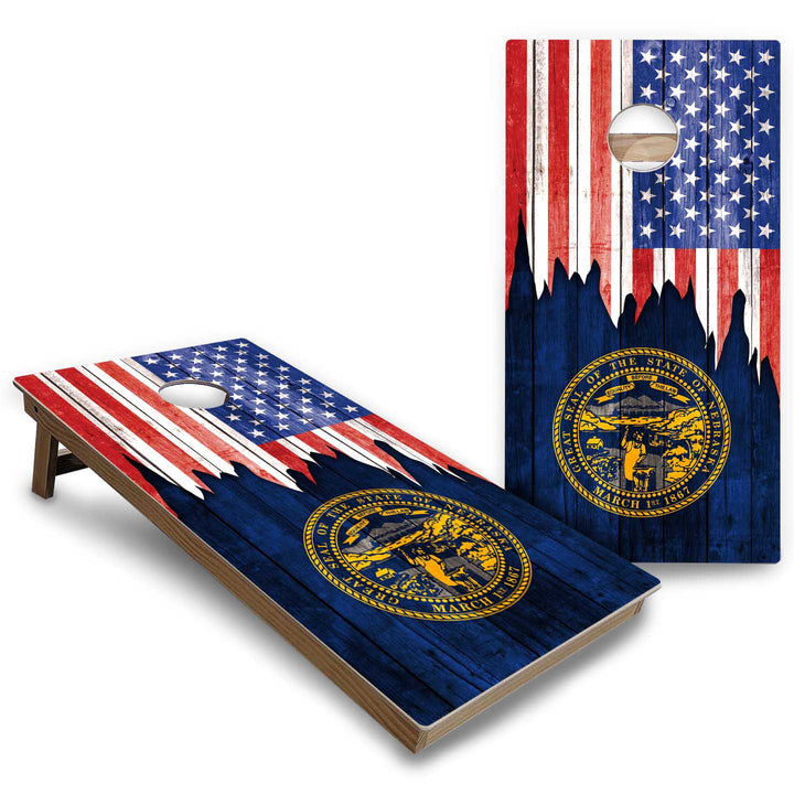 State Flags Massachusetts to New Jersey Cornhole Boards - Backyard Series
