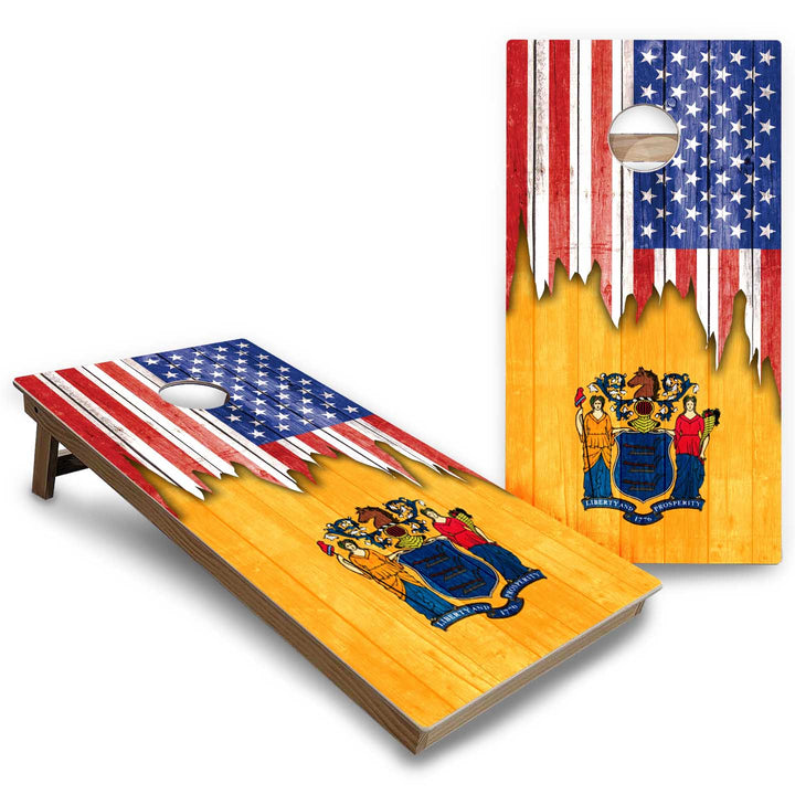 State Flags Massachusetts to New Jersey Cornhole Boards - Backyard Series