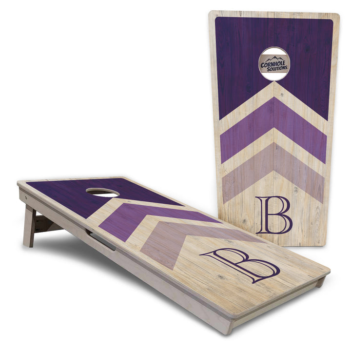 Wedding Arrows Cornhole Boards - Professional Tournament Series - Purple