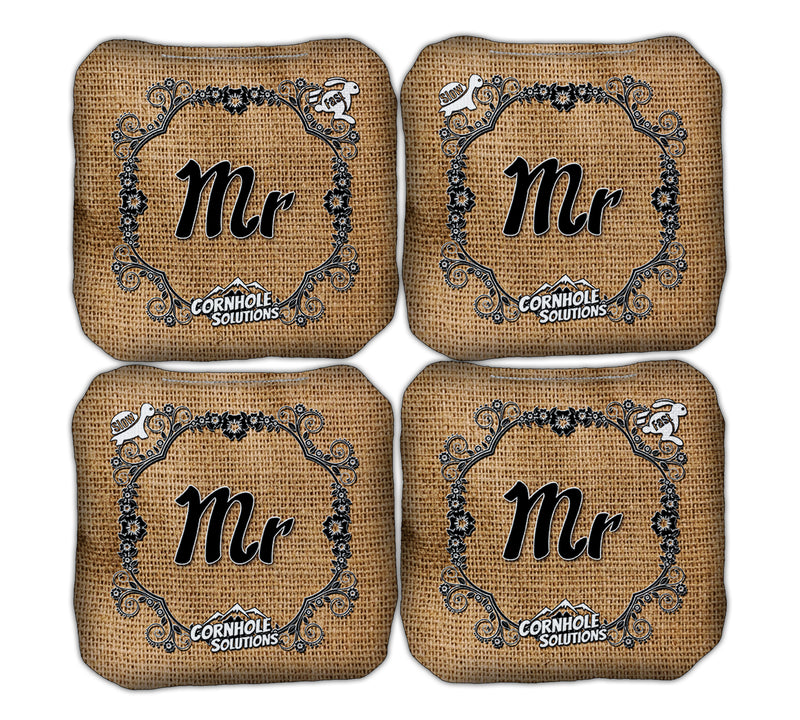 Pro Style Regulation 6x6 - Rec Cornhole Bags - Mr & Mrs Wedding Bags - Speed 4 & 7 (Set of 4 or 8 Bags)