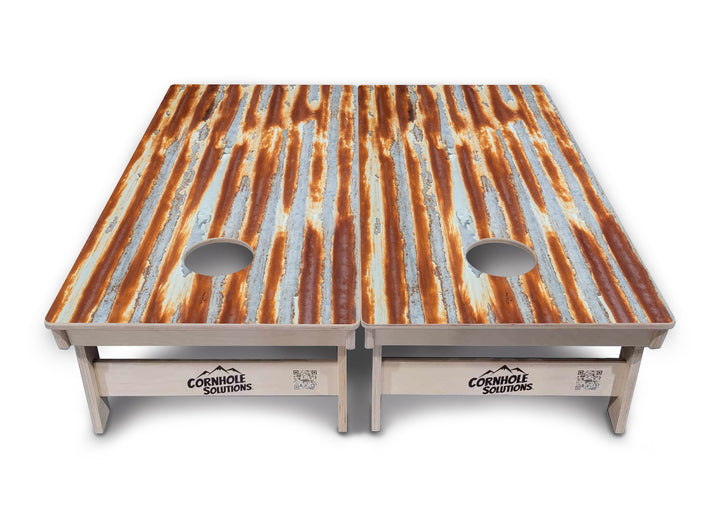 Rustic Tin Roof Cornhole Boards - Professional Tournament Cornhole Boards