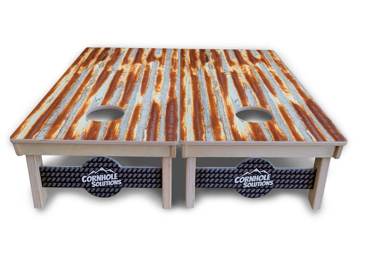 Rustic Tin Roof Cornhole Boards - Professional Tournament Cornhole Boards