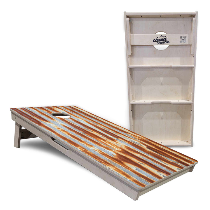 Rustic Tin Roof Cornhole Boards - Professional Tournament Cornhole Boards
