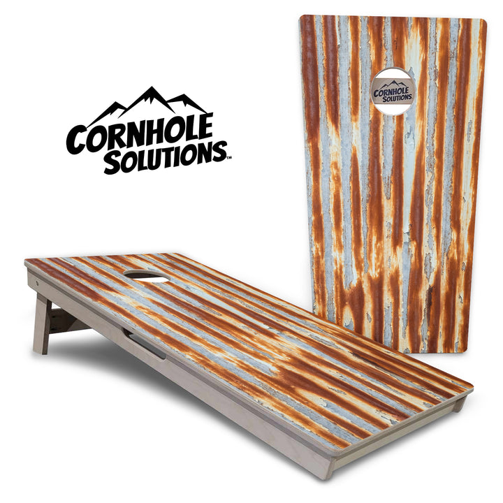 Rustic Tin Roof Cornhole Boards - Professional Tournament Cornhole Boards