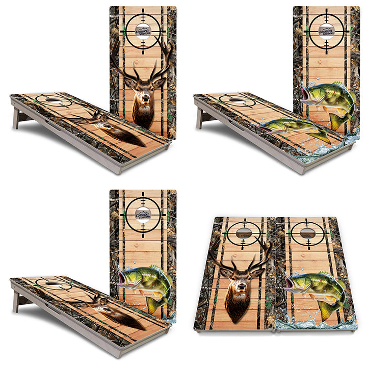 Scope Deer & Fish Plank Cornhole Boards - Professional Tournament Series
