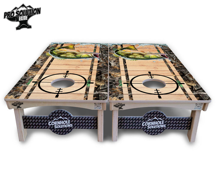 Scope Deer & Fish Plank Cornhole Boards - Pro Solution Elite Series
