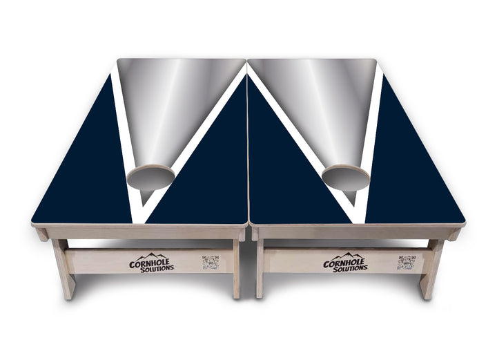 Silver/Blue Triangle Cornhole Boards - Professional Tournament Series