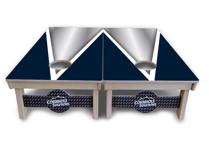 Silver/Blue Triangle Cornhole Boards - Professional Tournament Series