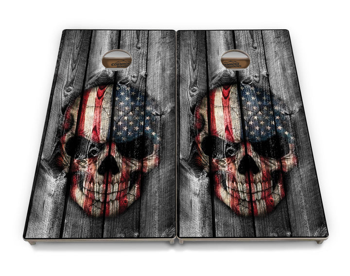 Skull Flag Design Cornhole Boards - Professional Tournament Series