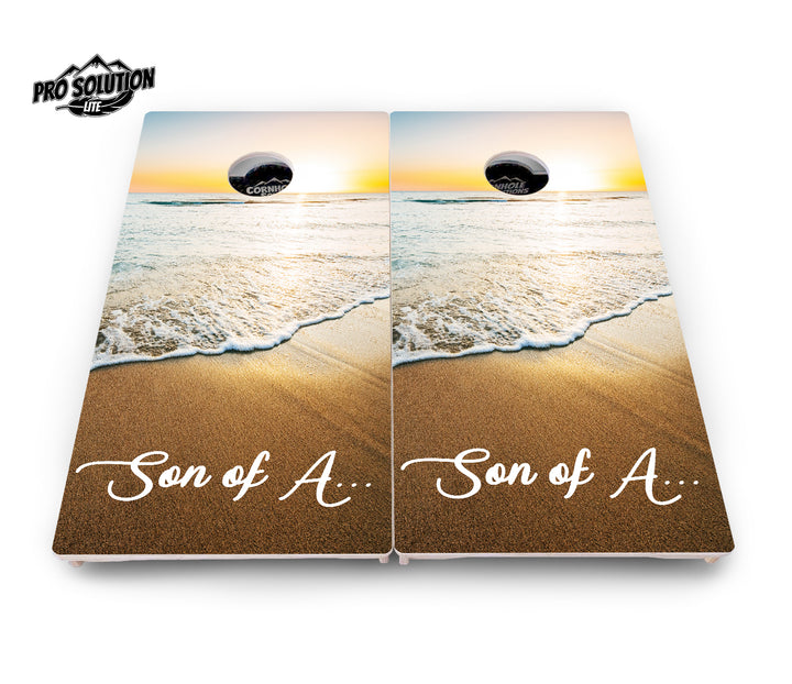 Beach Sunset Cornhole Boards - Pro Solution Lite Series