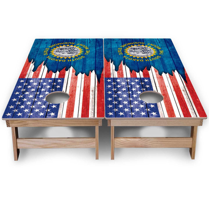 State Flags South Dakota to Wyoming Cornhole Boards - Backyard Series