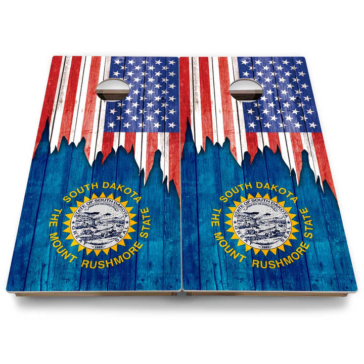 State Flags South Dakota to Wyoming Cornhole Boards - Backyard Series