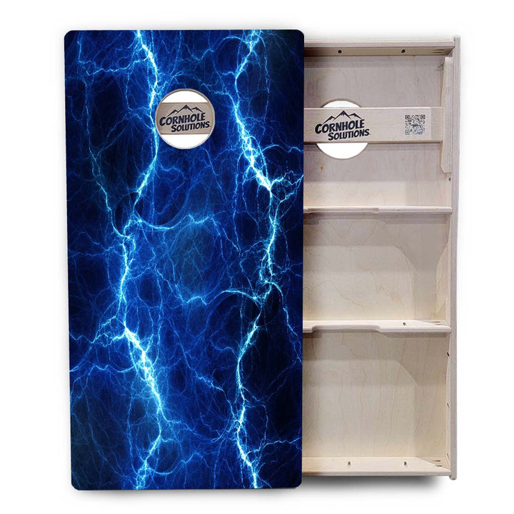 Blue & Green Lightning Cornhole Boards - Professional Tournament Series