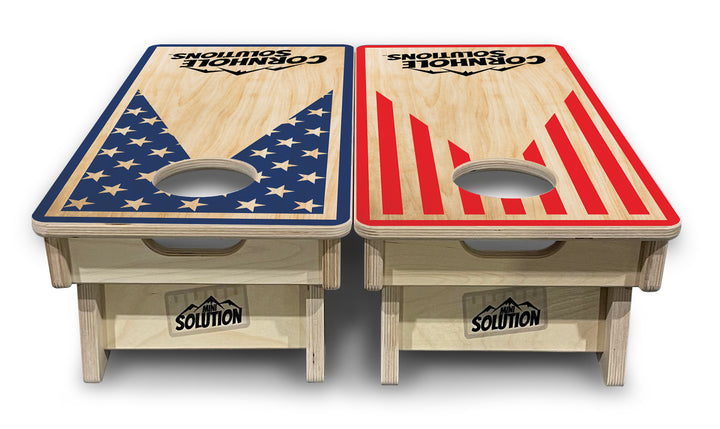 Stars & Stripes Keyhole CS Logo - Mini or Vacation Size Cornhole Boards