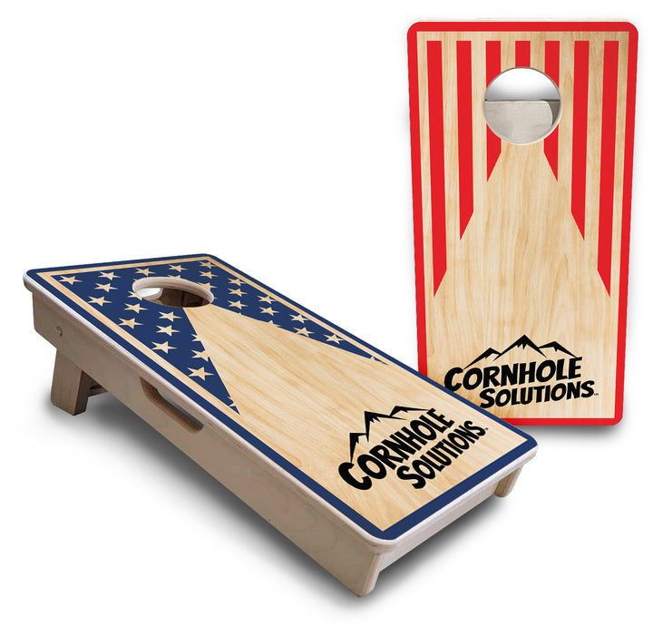 Stars & Stripes Keyhole CS Logo - Mini or Vacation Size Cornhole Boards