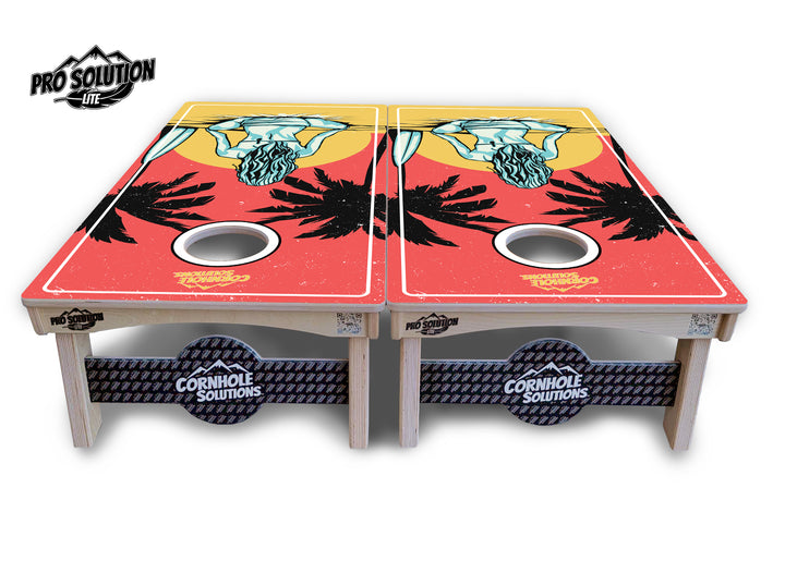 Sunset Girl Cornhole Boards - Pro Solution Lite Series