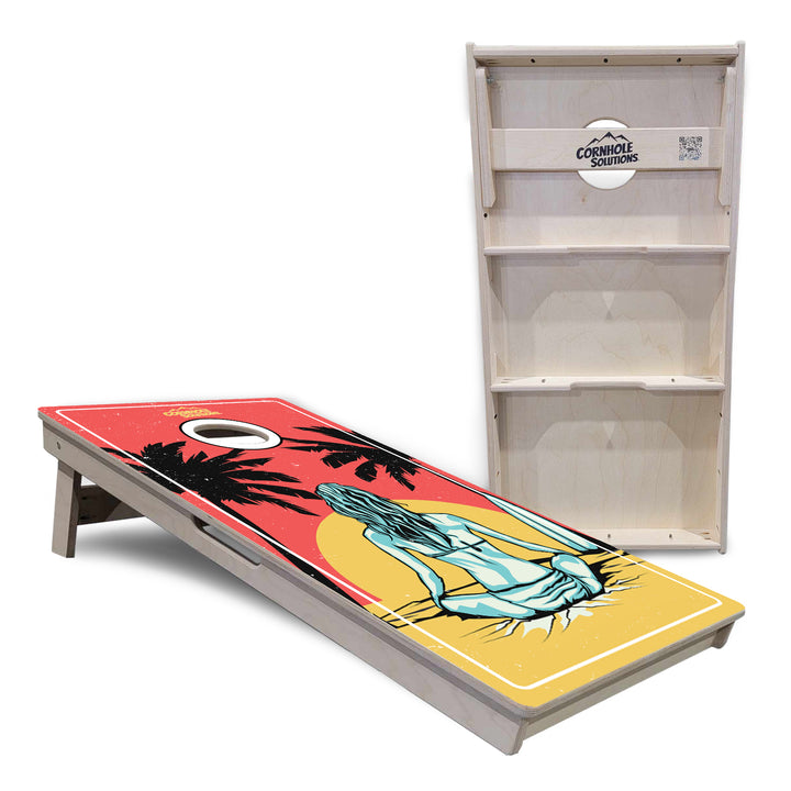 Sunset Girl Cornhole Boards - Professional Tournament Series