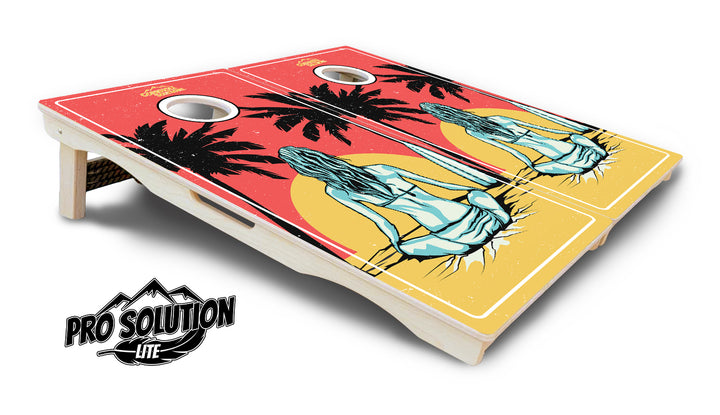 Sunset Girl Cornhole Boards - Pro Solution Lite Series