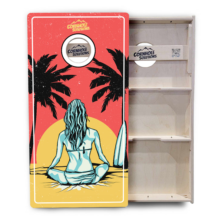 Sunset Girl Cornhole Boards - Professional Tournament Series