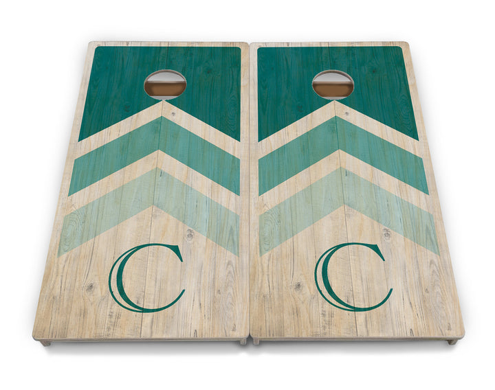 Wedding Arrows Cornhole Boards - Professional Tournament Series - Teal