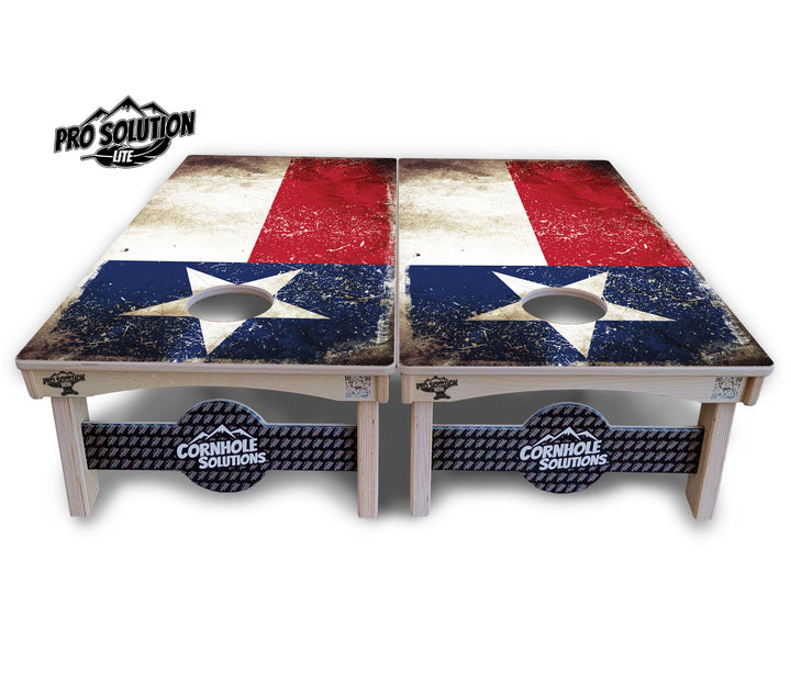 Texas Distressed Flag Cornhole Boards - Pro Solution Lite Series