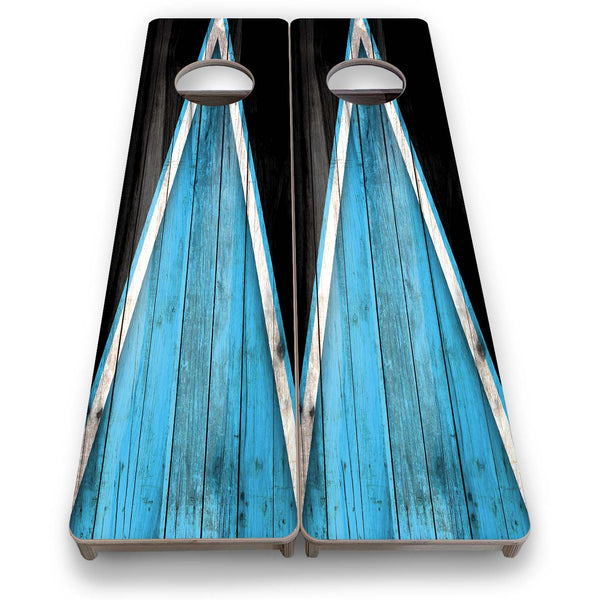 Training Board (Skinny 12"x48") Sky Blue Triangle (1 Board or 2 Boards) 3/4″ Baltic Birch +UV Ink +UV Clear Coat +Built-in Handles +Folding legs