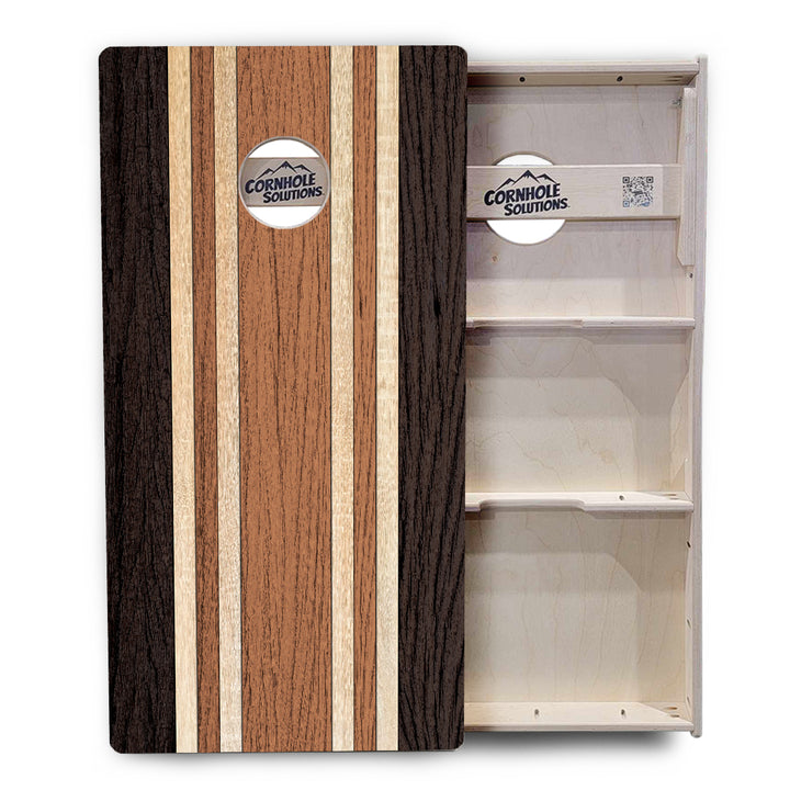 Brown Two Tone Stripes Cornhole Boards - Professional Tournament Series