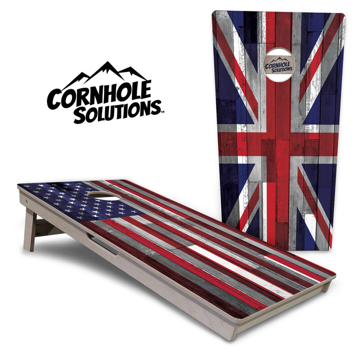 USA / Canada / Union Jack Plank Flags Cornhole Boards - Professional Tournament Series