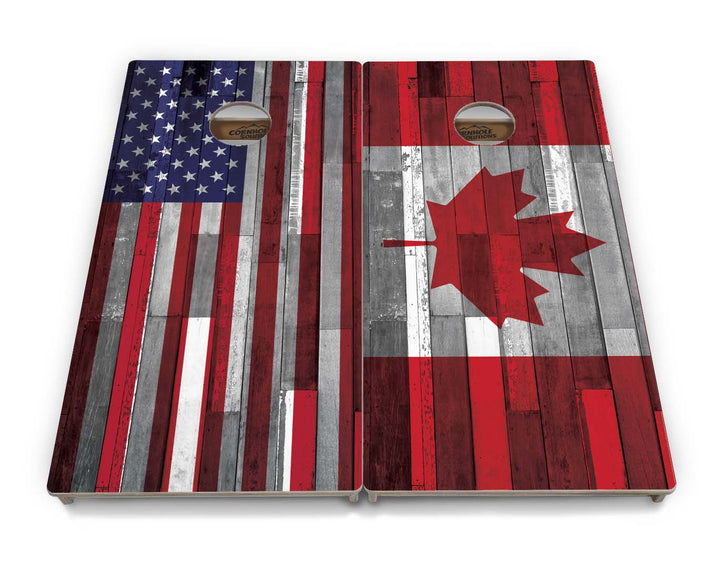 USA / Canada / Union Jack Plank Flags Cornhole Boards - Professional Tournament Series