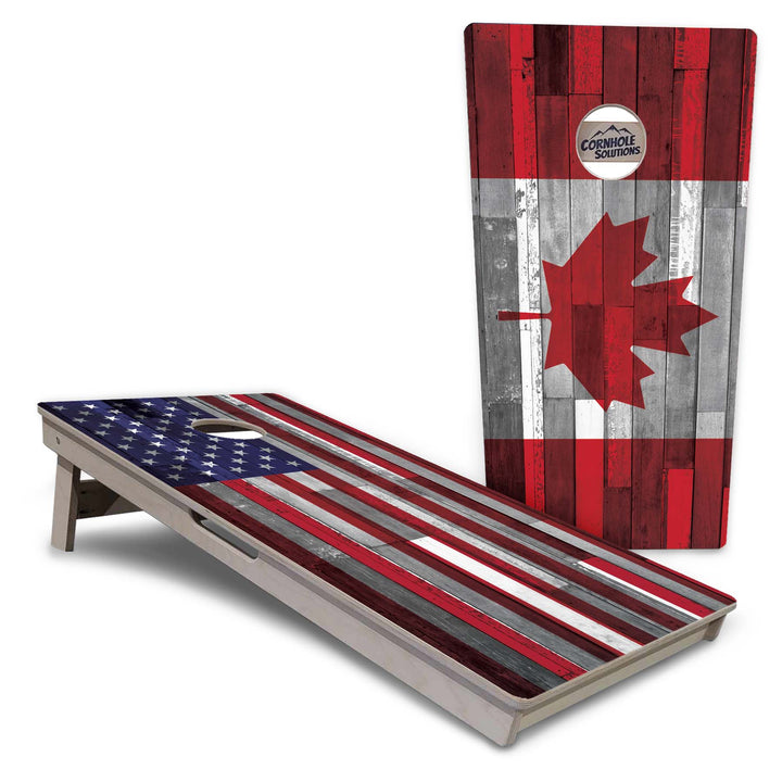 USA / Canada / Union Jack Plank Flags Cornhole Boards - Professional Tournament Series